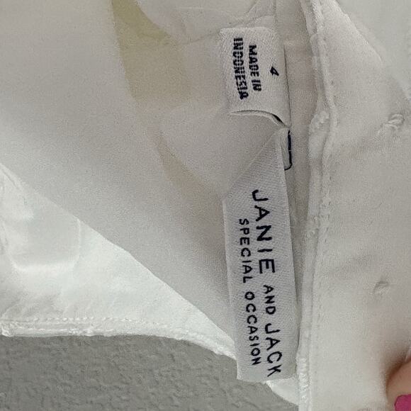 Janie and Jack Special Occasions Girls Size 4 Dress Floral White - Picture 7 of 7